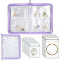 Travel Jewelry Organizer Transparent Jewelry Storage Book Set with Pocket Traveling Necklace Earring Organizer with Zipper fo