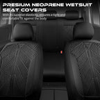 CAR PASS Waterproof Car Seat Covers Full Set,Neoprene Wetsuit, All-Weather Non-Slip Durable, Universal Fit for SUV, Sedans, T
