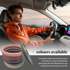Yourkar Leather Steering Wheel Cover, Breathable Anti-Slip Car Steering Wheel Protector for Max Diameter 15 Inch, Universal A