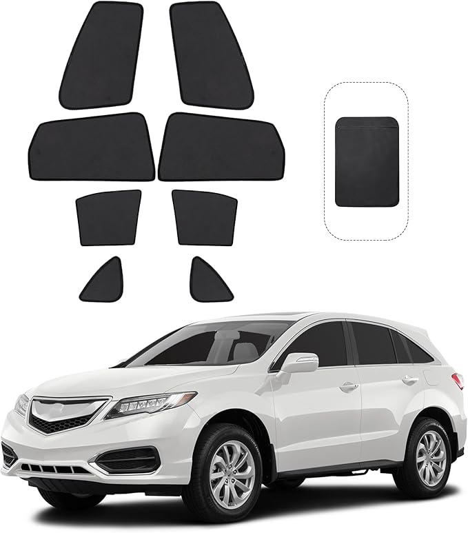 Front Side Half Window Shade Foldable Custom Fit for 2013-2018 Acura RDX Car Window Shades for Side Window Sun Shade UV Protection Heat Insulation for Camping Sleeping 6PCS