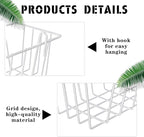 Fumete 9 Pcs Wall Grid Hanging Basket Shelf Hooks Set Includes 3 Basket 3 Wire Straight Shelf and 3 Hooks for Storage Display
