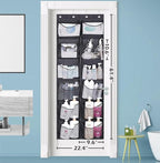 KIMBORA Boots Hanging Shoe Organizer for Closet 12 Extra Large Mesh Pockets Over The Door Shoe Rack for Men Shoes Size 16, Bl