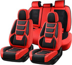 Coverado Car Seat Covers Full Set, Seat Covers for Cars, Front Seat Covers and Back Seat Cover Waterproof Leather Automotive 