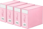 StorageTastic 4 Pack Bed Sheet Closet Organizers and Storage,Sturdy Foldable Storage Containers with Window and Label,Storage