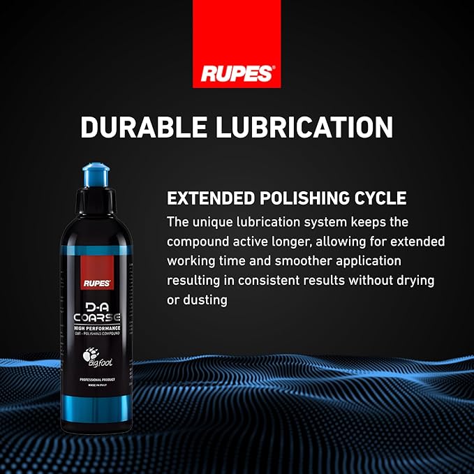 RUPES 9.DACOARSE250 Pack of 12 Blue 250 ml D-A Coarse High Performance Cut Polishing Compounds for Car Detailing & Removing Scratches | Removes Swirl Marks | Moderate to Severe Defect Removal
