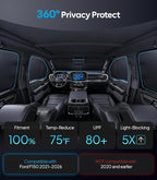 Wigoo 2026 Upgrade 6PCS Full Set Window Sunshade for Ford F150 4Doors 2021-2026 [7-Layer Cooler & Blacker, Ice-Crystal Tech] with Windshield for Sun Block, Baby, Camping, Privacy Napping, Relax