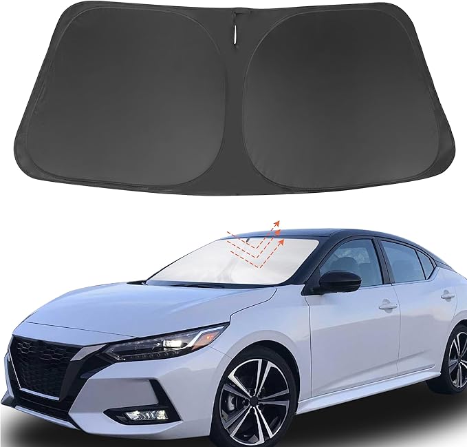 Front Windshield Sun Shade Foldable Car Front Window Sun Shade Windshield Shade Custom Fit for 2020-2025 2026 Nissan Sentra Block UV Rays Accessories Heat Keep Cooler