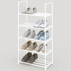 5-Tier Small Shoe Rack, Metal Stackable Kids Shoe Shelf Storage Zapateras Organizer,Narrow Shoe Rack Sturdy for Closet Hallwa