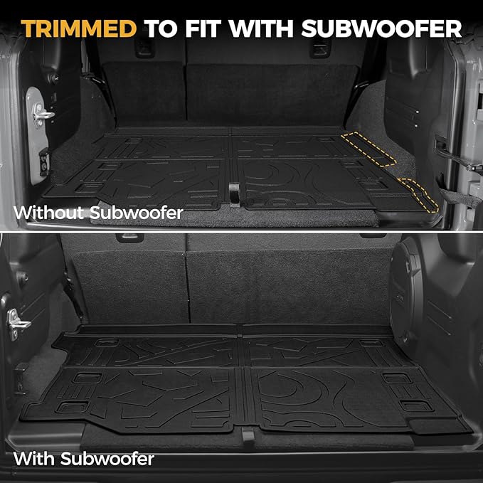 Floor Mats for Jeep Wrangler JL Gas 2018-2025 2026, All Weather Floor Mats Trunk Cargo Liner and Door Sill Guards Accessories (Fit 4-Door Unlimitied)