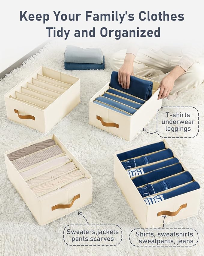 DIMJ Wardrobe Clothes Organizer, Foldable Closet Organizers for Clothing, Fabric Clothes Organizer, Closet Organizers and Sto