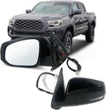 Left Driver side Mirror Fits 2016-2022 Toyota Tacoma With Power Glass, Heated, Turn Signal丨Without Blind Spot Detection Match to Midnight Black Metallic Replace TO1320349 (7Pins)