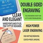 Stainless Luggage Tags for Suitcases 4 Pack: Metal Personalized Luggage Tags for Backpacks & Bags with Customizable Texts (Bl