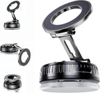 2026 Upgraded Magnetic Car Phone Mount for MagSafe: 360° Rotatable Adjustable Holder with 180+LBS Strong Suction Cup & 3800gf Magnet, Compatible with iPhone 17/16/15 Series & Android Devices