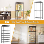 Ulif E13C Heavy Duty Closet Organizer System，Freestanding Clothing Racks for Hanging Clothes，Adjustable Garment Rack 63" W x 