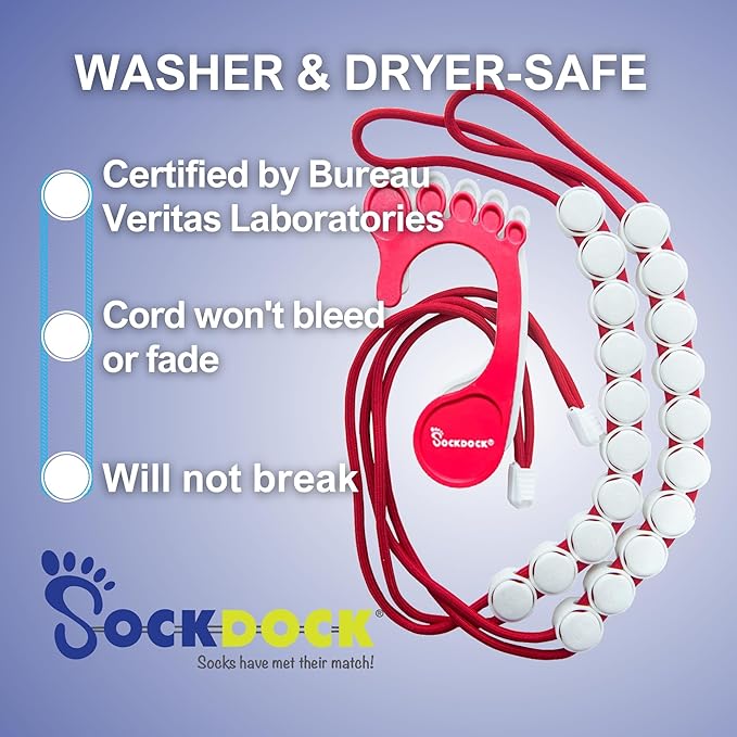 Sock Laundry Solution for Washing Drying & Storing Socks in Pairs, Clip & Hold Socks in Washer Dryer & Closet 2-Pack