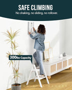 WOA WOA Step Ladder, Widen Pedals Foldable Step Stool, Lightweight Aluminum Ladder, Easy to Move Around, Anti-Slip Foot Stepl