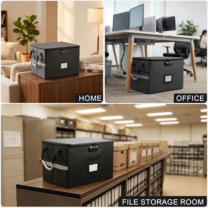 6200°F Upgraded Fireproof Document Box with 10-Layer Heat Decay Structure for Letter Legal Folders Home Office and Business T