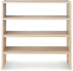 Whitmor Wood Stackable 2-Shelf Shoe Rack, White Oak, 24 inches，2 Pack