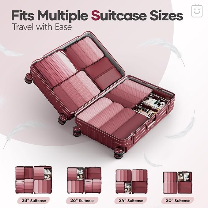 Veken 9/11 Set Compression Packing Cubes for Travel Essentials,Compressible Expandable Large Luggage Suitcase Organizer Bags 