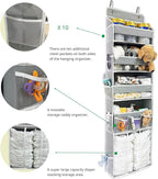 Door Hanging Storage Organizer,with 3 Bins 1 Movable Baby Diaper Caddy,1 Large capacity diaper stacking storage Organizer,10 