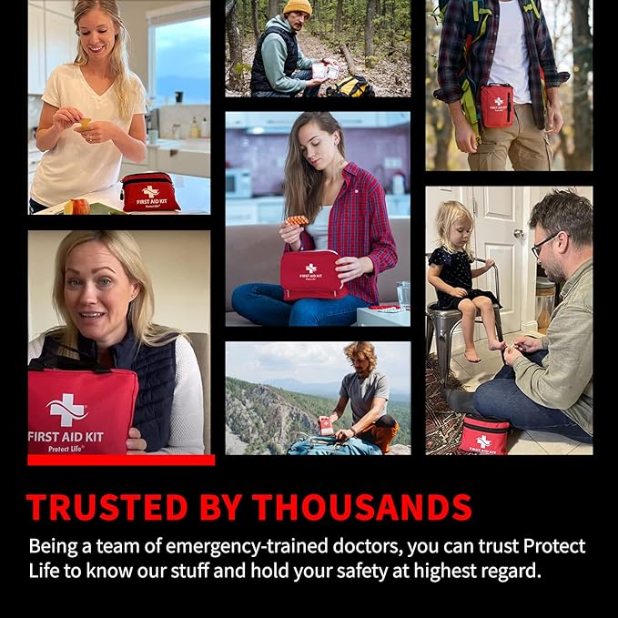 Protect Life Survival First Aid Kit for Home/Business, Camping Survival Kits | Mini Travel First Aid Kit | Camping Equipment 