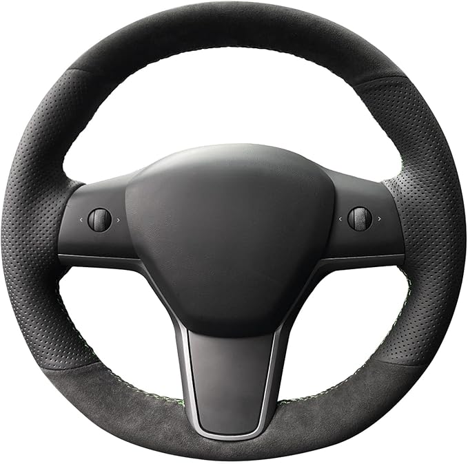 MEWANT Hand Stitched Steering Wheel Cover for Tesla Model 3 2017-2023 / Model Y 2020-2023 Accessories