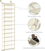 Whitmor 36 Pair Over The Door Shoe Organizer, 12 Tier Hanging Shoe Organizer, Heavy Duty Metal & Mesh Shoe Holder, Hanging Sh