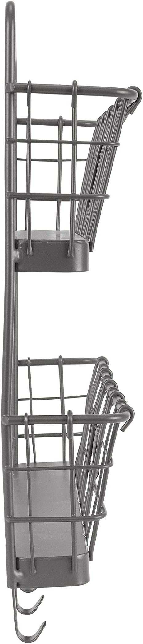 Spectrum Mail and Key Organizer for Wall, Vintage 2-Tier Mail Holder for Wall with 5 Key Hooks, Farmhouse Entryway Key and Ma