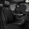 CAR PASS Thick Foam 3D Air Mesh Leather Car Seat Covers Front Seats Only, Luxury Breathable Premuim PU Leather Two Front Seat