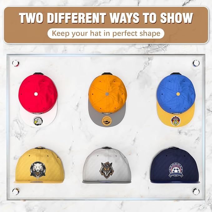 36 Pack Adhesive Hat Hooks for Wall, Super Strong Hat Rack for Baseball Caps, Hat Organizer Display for Home Decor, Hat Hange