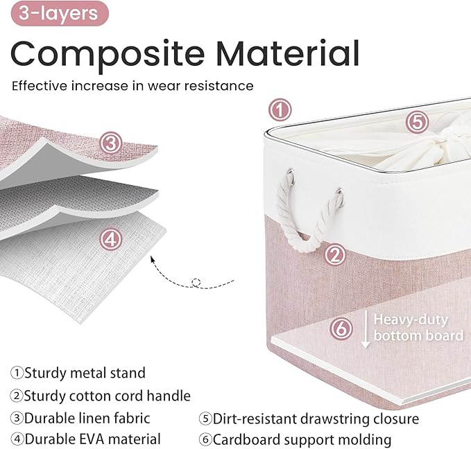 Large Storage Baskets- 16x12x12 inch Storage Bins for Shelves and Closet Organizing, Foldable Fabric Bin for Home Organizatio