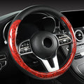 Wood Grain Steering Wheel Cover Microfiber Leather Breathable Anti Slip Universal Protector 14.5-15 inch Car Interior Accesso