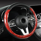 Wood Grain Steering Wheel Cover Microfiber Leather Breathable Anti Slip Universal Protector 14.5-15 inch Car Interior Accesso