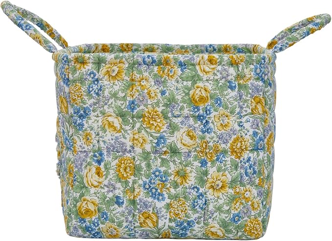 Boho Fabric Storage Basket, Large Capacity Laundry Basket, 12.2'' x 10.23'' x 10.23'' Collapsible Laundry Hamper with Easy Ca