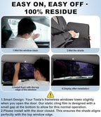 XCBYT Car Window Shades for Tesla Model 3 Highland 2024-2026 | Static Cling Rear Side Sun Shade, UV & Heat Blocking, Privacy Protection, Easy On & Off