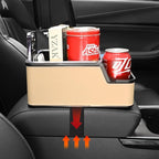 Car Organizer Between Back Seat,Car Armrest Storage Box with Compartment,Multifunctional Front Seat Organizer,Center Console Cup Holder Tray,Car Seat Organizer with Non-slip Mat(Beige)