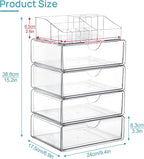 Vtopmart 5 Tier Clear Makeup Organizer with Drawer, Cosmetic Storage for Dresser Countertop and Bathroom Vanity, Beauty Holde