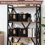 CHICVITA 4 Pack Storage Baskets for Shelves, Collapsible Fabric Closet Storage Bins with Metal Frame, Towel Organizer for Liv