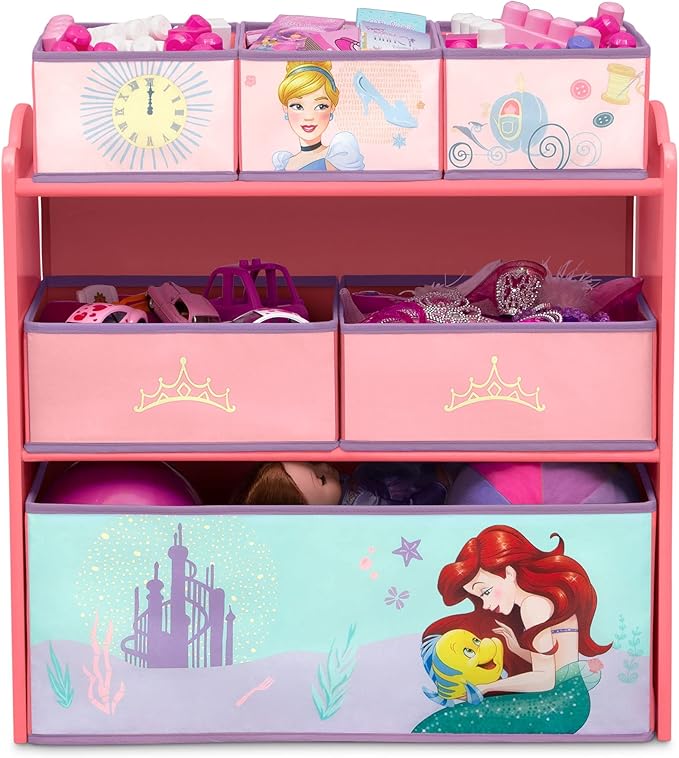 Delta Children Design & Store 6 Bin Toy Storage Organizer, Disney Princess