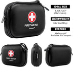 Mini First Aid Kit - 120 Piece Small Waterproof Hard Shell Medical Kit for Car, Home, Office, Travel, Camping, Sports, Outdoo