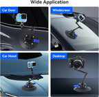 UTEBIT 6" Suction Cup Camera Mount with Ball Head Magic Arm, Metal Suction Cup Mount on Car Windshield Dash for Camera/Phone Holder, 1/4" Screw Action Camera Mount for DJI Action 5 Pro/4, Insta360 x5