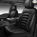 CAR PASS 3D Foam PU Leather Car Seat Covers, Universal Seat Covers Front 2 for Trucks SUV Sedan Automotive Seat Covers Armres