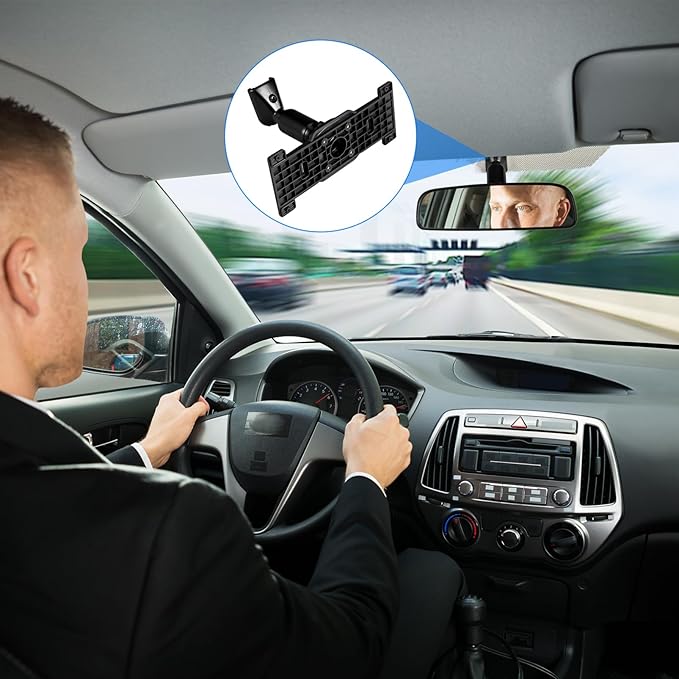 NUOBESTY Rear View Mirror Bracket Universal Dash Cam Mount Adjustable Aluminum Alloy Rearview Mirror Back Plate Panel for Car Interior Accessories