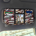 Floral Zippered Auto Drive Car Sun Visor Organizer with Picture Holder Multitool Storage Pouch Tactical with Elastic Bands and Pockets Easy Installation Universal Fit for Most Cars SUV