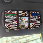 Floral Zippered Auto Drive Car Sun Visor Organizer with Picture Holder Multitool Storage Pouch Tactical with Elastic Bands and Pockets Easy Installation Universal Fit for Most Cars SUV