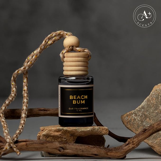 Beach Bum Scent - Long Lasting Car Hanging Diffuser - Lasts up to 60 Days - Warm Pistachio and Coconut Cream and a Kiss of Sa