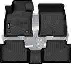 VIWIK Floor Mats Fit for Ford Bronco Sport 2021 2022 2023 2024 2025, All Weather Guard Custom Car Mats Full Set 1st & 2nd Row, Automotive Floor Liners Black TPE Car Accessories