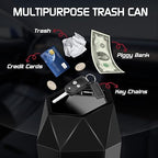 Car Trash Can with Lid, Mini Car Trash Cup with 30 Additional Trash Bags, Car Accessories for Interior, Leakproof Vehicle Garbage Bin for Car, Home, Office - 2 Packs, Black
