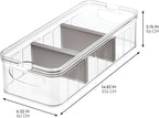 iDesign Recycled Plastic Crisp Large Divided Fruit and Vegetable Storage with Easy to Grip Integrated Handles Designed to Kee