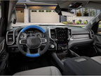 West Llama Customized Auto Car Steering Wheel Cover with 3D Texture for Dodge RAM 1500 2500 3500, 15.5-16 inch (Black+Blue-La